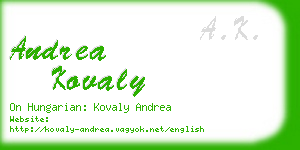 andrea kovaly business card